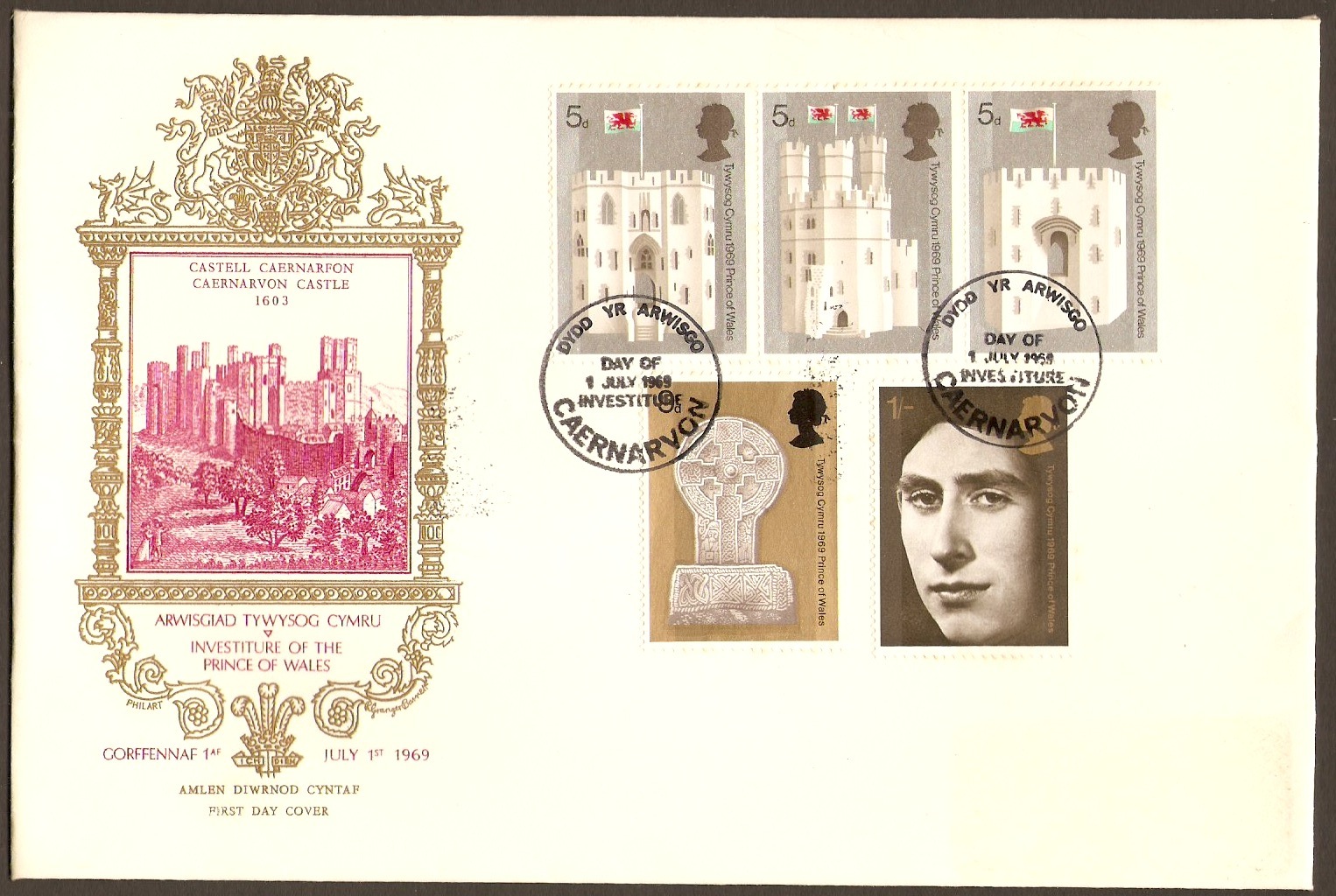 Great Britain 1969 Prince of Wales Investiture Set FDC.