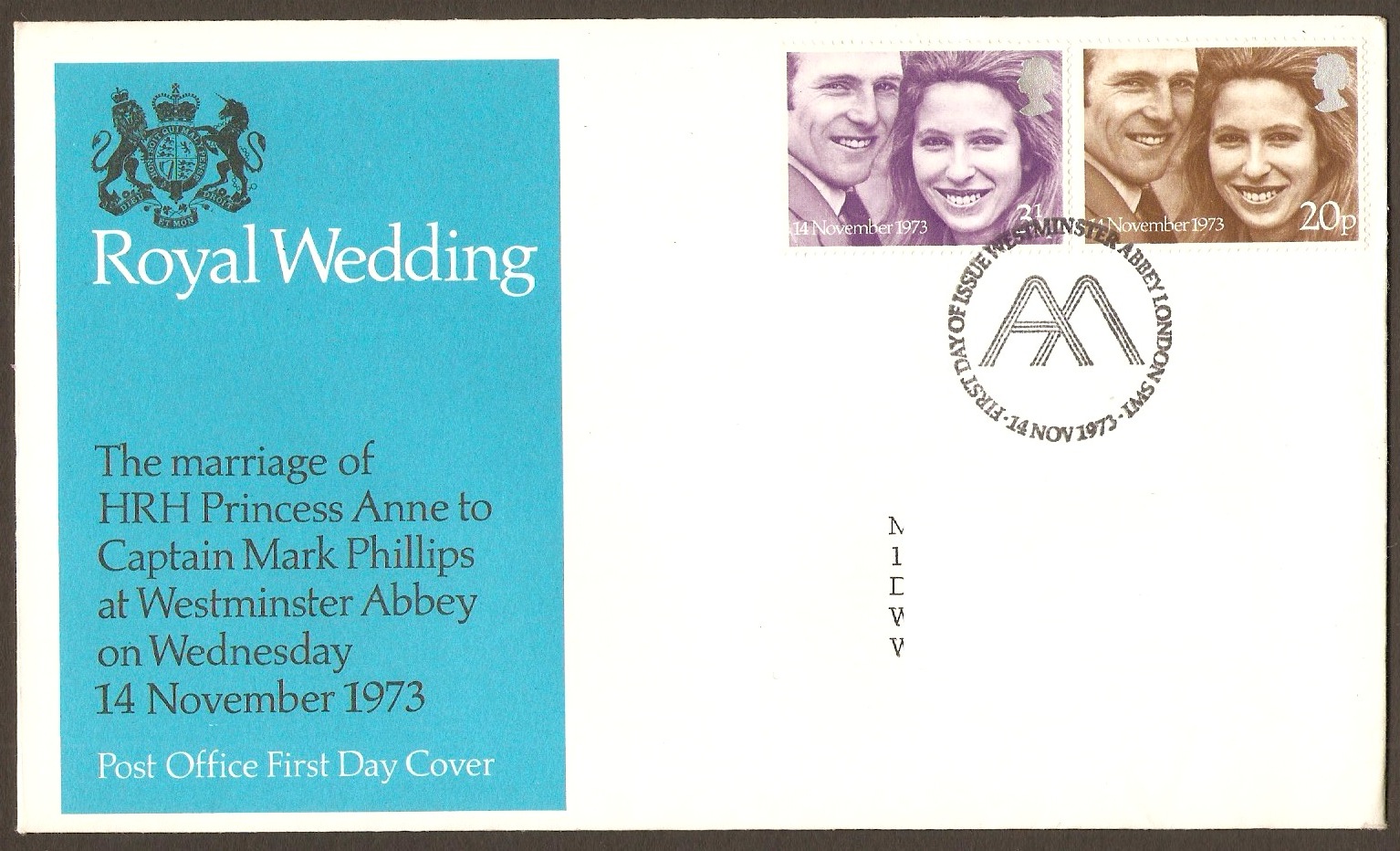 Great Britain 1973 Royal Wedding Stamps FDC. SG941-SG942.