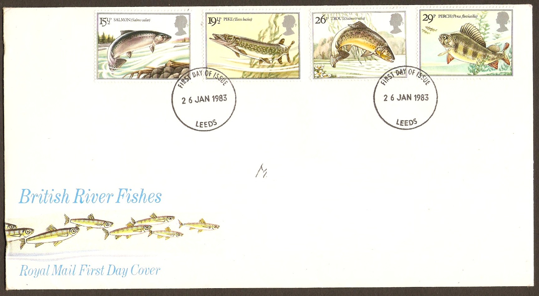 Great Britain 1983 British River Fish Stamps FDC.