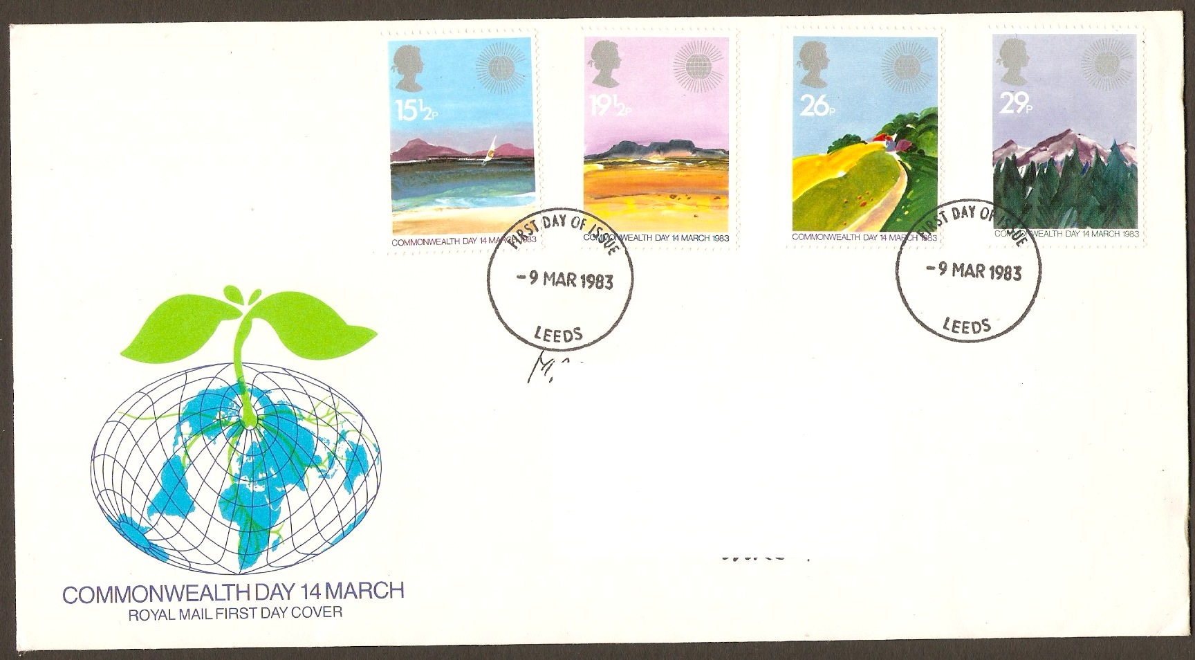 Great Britain 1983 Commonwealth Day Stamps FDC.