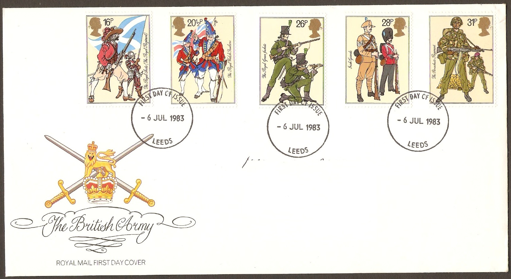 Great Britain 1983 Army Uniforms Stamps FDC.