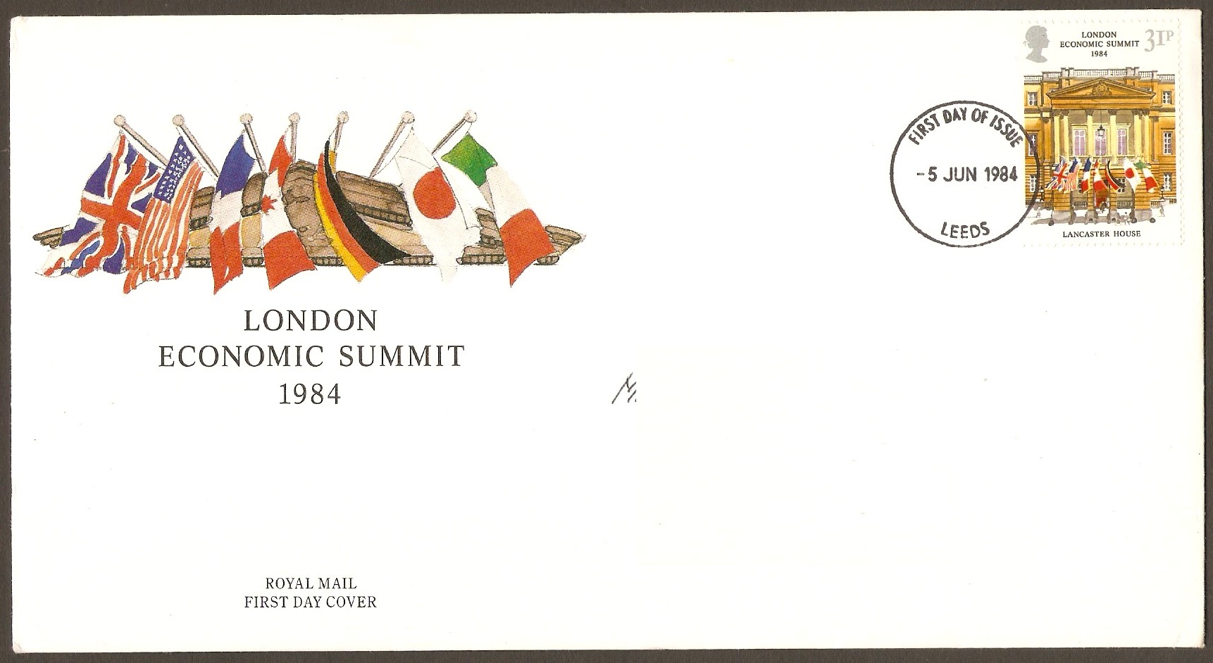 Great Britain 1984 Economic Summit Stamp Set FDC.