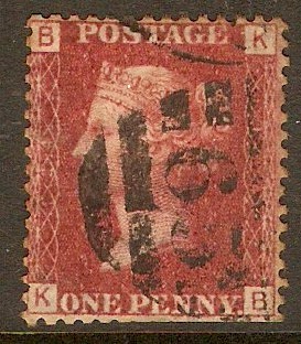 Great Britain 1858 1d Red - Plate 124. SG44.