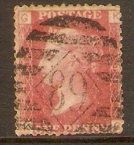Great Britain 1858 1d Red - Plate 91. SG44.
