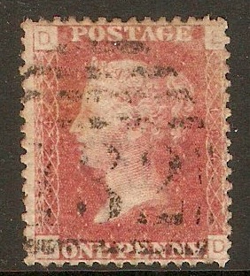 Great Britain 1858 1d Red - Plate 124. SG44.