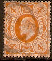 Great Britain 1902 4d Pale orange. SG240.