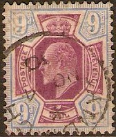 Great Britain 1911 9d Reddish purple and light blue. SG306.