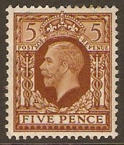 Great Britain 1934 5d Yellow-brown. SG446.