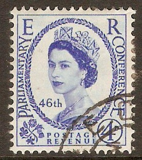 Great Britain 1957 4d Ultramarine IPU Conference Stamp. SG560.