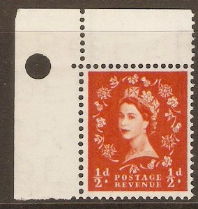 Great Britain 1957 d Orange-red (Graphite lined). SG561.