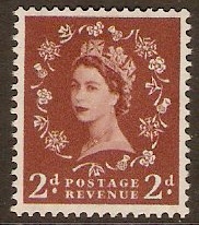 Great Britain 1957 2d Light red-brown (Graphite lined). SG564.