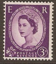 Great Britain 1957 3d Deep lilac (Graphite lined). SG566.