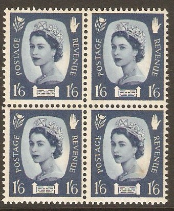 Northern Ireland 1958 1s.6d Grey-blue. SGNI6. Block of 4. - Click Image to Close