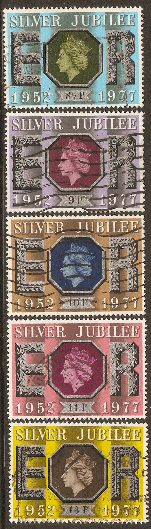 Great Britain 1977 Silver Jubilee set. SG1033-SG1037.