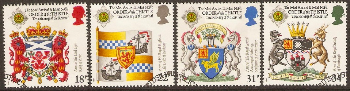 Great Britain 1987 Order of the Thistle Set. SG1363-SG1366.