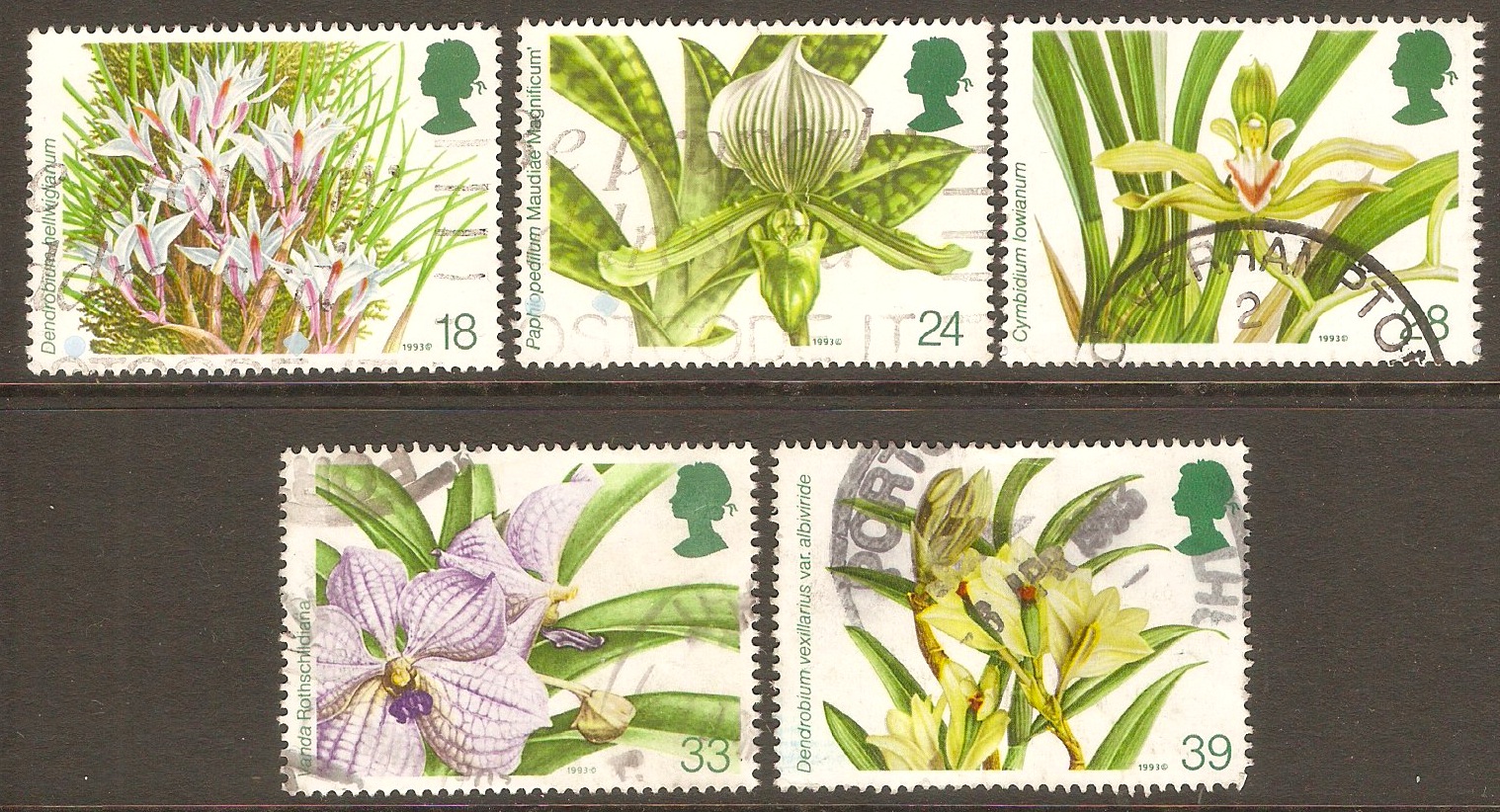 Great Britain 1993 Orchid Conference set. SG1659-SG1663.