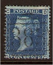 Great Britain 1858 2d Blue - Plate 8. SG45.
