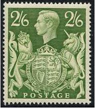 Great Britain 1939 2d.6d. Yellow-Green. SG476a.