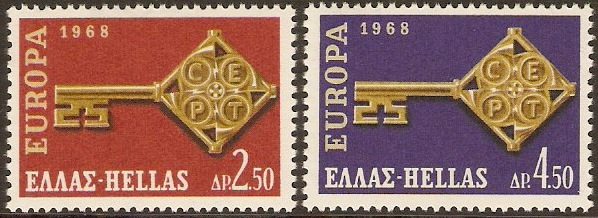 Greece 1968 Europa Stamps. SG1076-SG1077.