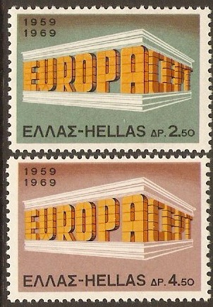 Greece 1969 Europa Stamps. SG1106-SG1107.