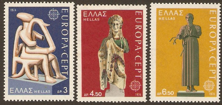 Greece 1974 Europa Stamps. SG1268-SG1270.