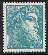 Greece 1955 50l. Turquoise-Green. SG736a.