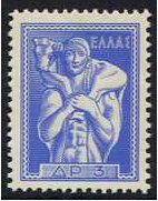 Greece 1955 3d. Cobalt. SG739a.