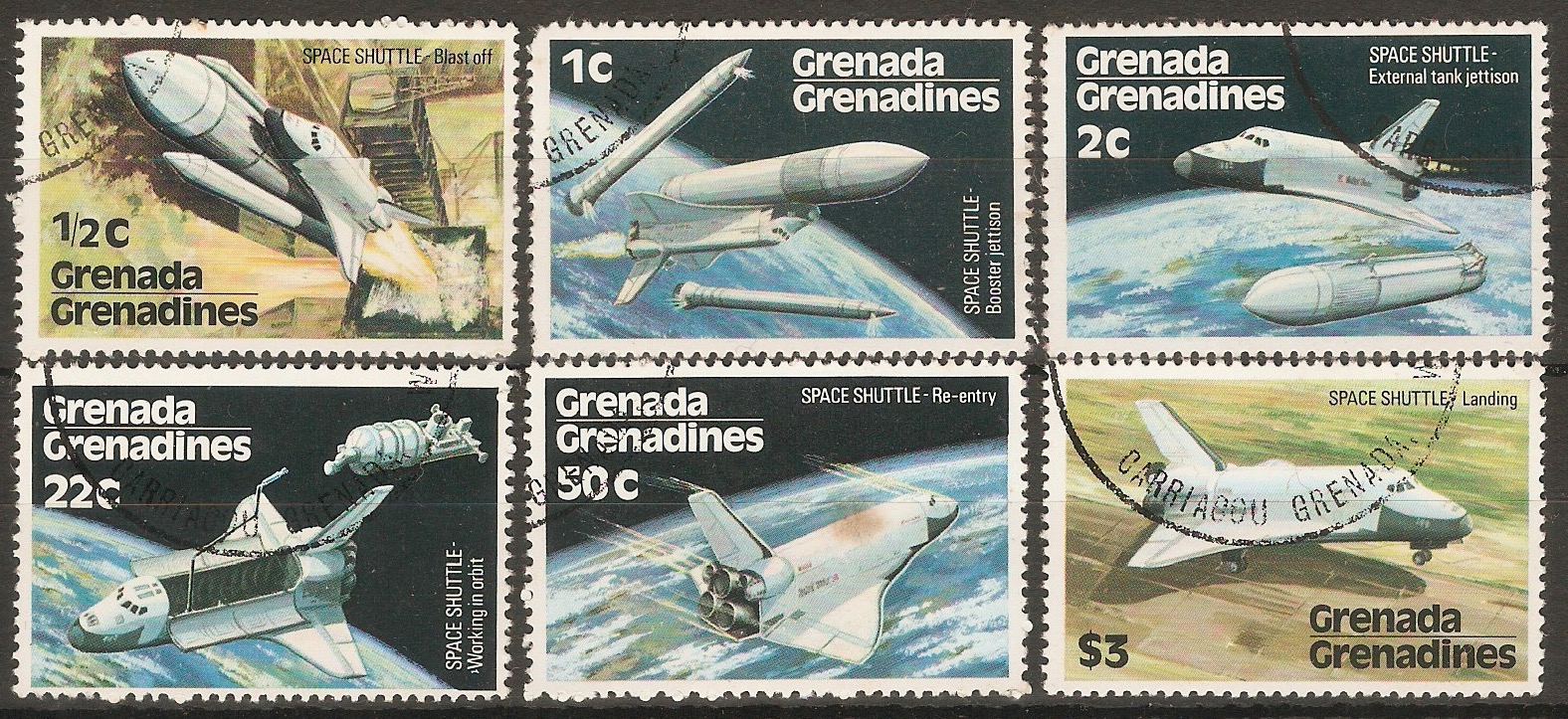 Grenadines 1977 Space Shuttle set. SG251-SG256.