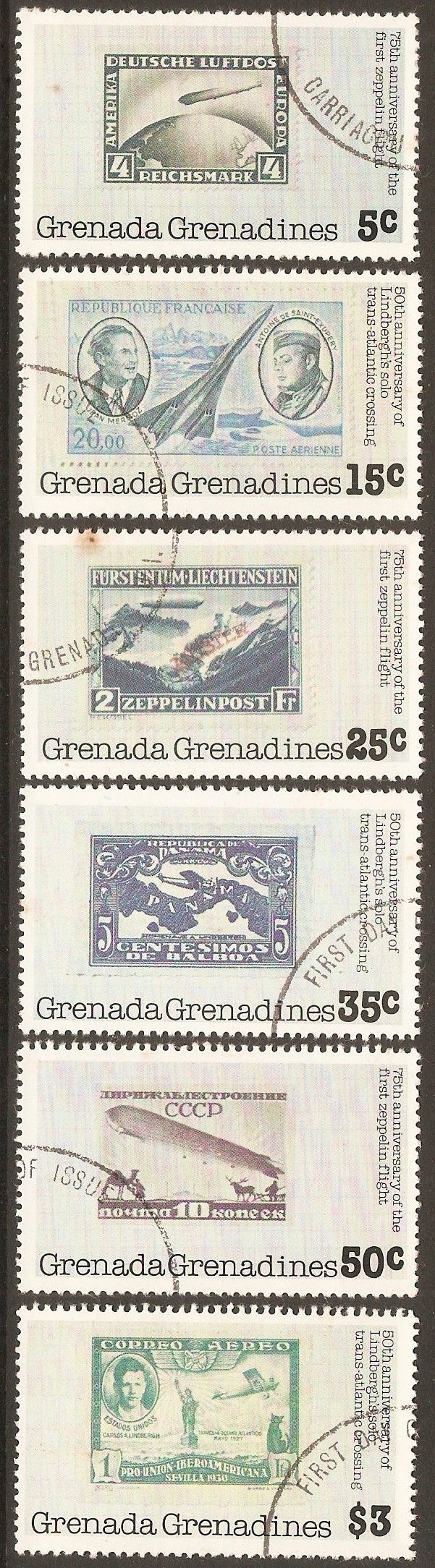 Grenadines 1978 Zeppelin Anniversary. SG265-SG270.