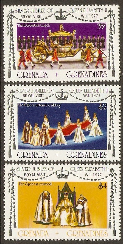 Grenadines 1977 Royal Visit Set. SG239-SG241.