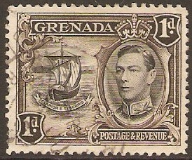 Grenada 1938 1d Black and sepia. SG154.