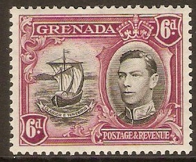 Grenada 1938 6d Black and purple. SG159a.