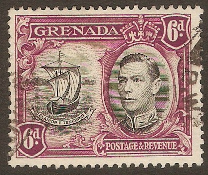 Grenada 1938 6d Black and purple. SG159a.