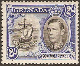 Grenada 1938 2s Black and ultramarine. SG161a.