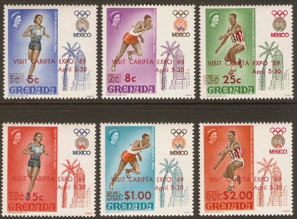 Grenada 1968 Olympic Games set. SG300-SG305.