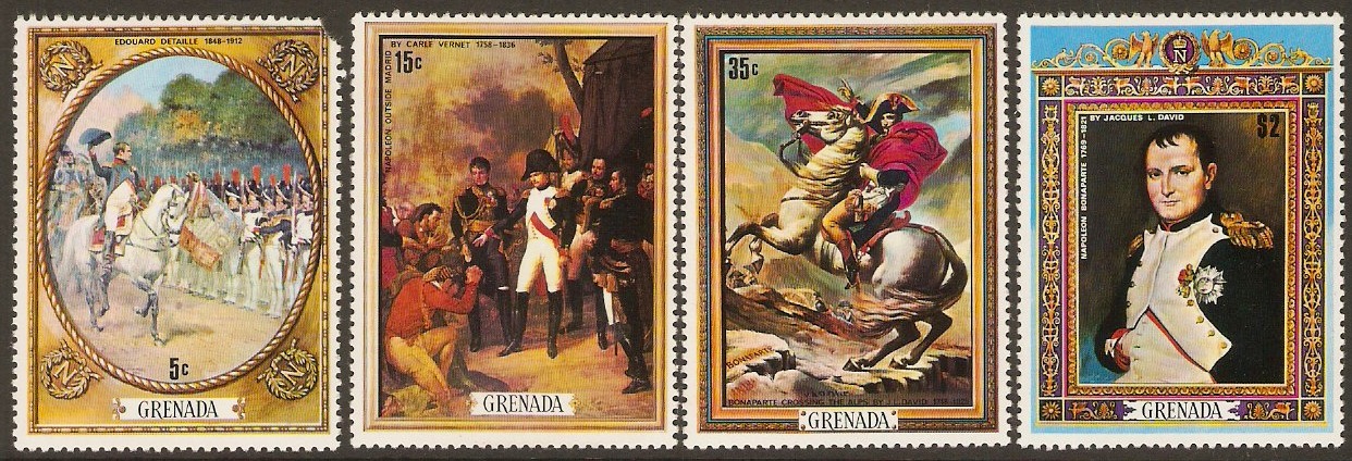 Grenada 1971 Napoleon Anniversary Paintings Set. SG445-SG448.