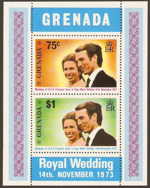 Grenada 1973 Royal Wedding Sheet. SGMS584.