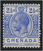 Grenada 1921 2d. Bright Blue. SG119.