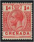 Grenada 1921 1d Carmine-red. SG113.