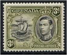 Grenada 1938 3d. Black and Olive-Green. SG158.