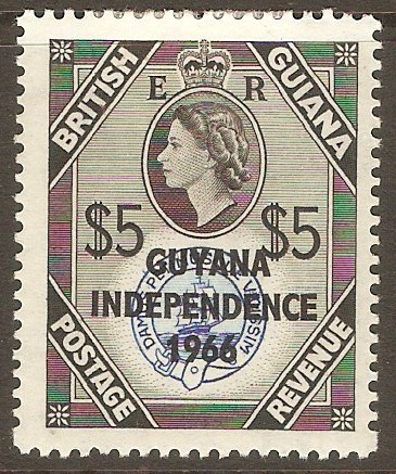 Guyana 1966 $5 Ultramarine and black. SG397.