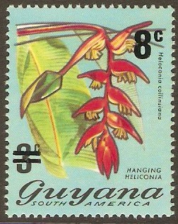 Guyana 1975 8c on 3c Stamp. SG620.