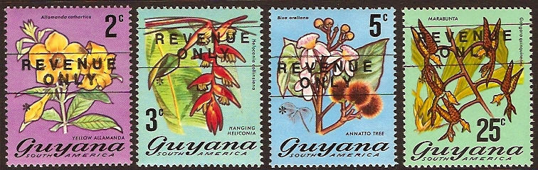 Guyana 1975 Fiscal Postage Stamps. SGF1-SGF4. - Click Image to Close