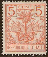 Haiti 1891 5c orange. SG32.