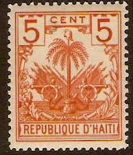 Haiti 1893 5c orange. SG38.