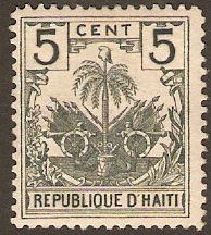 Haiti 1893 5c green. SG44.