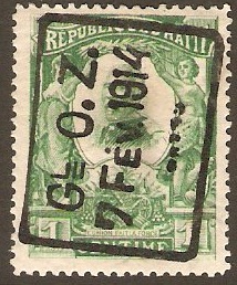 Haiti 1914 1c green. SG175.