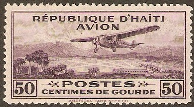 Haiti 1929 50c violet. SG307.