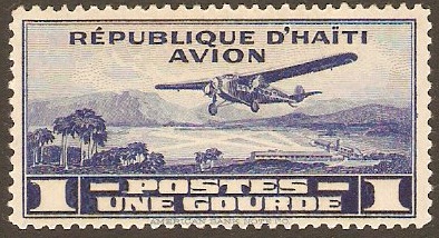 Haiti 1929 1g blue. SG309.