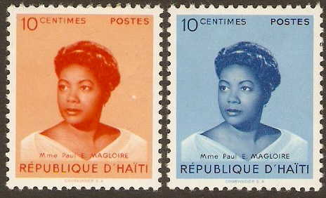 Haiti 1954 Madame Magloire Stamps. SG493-SG494.